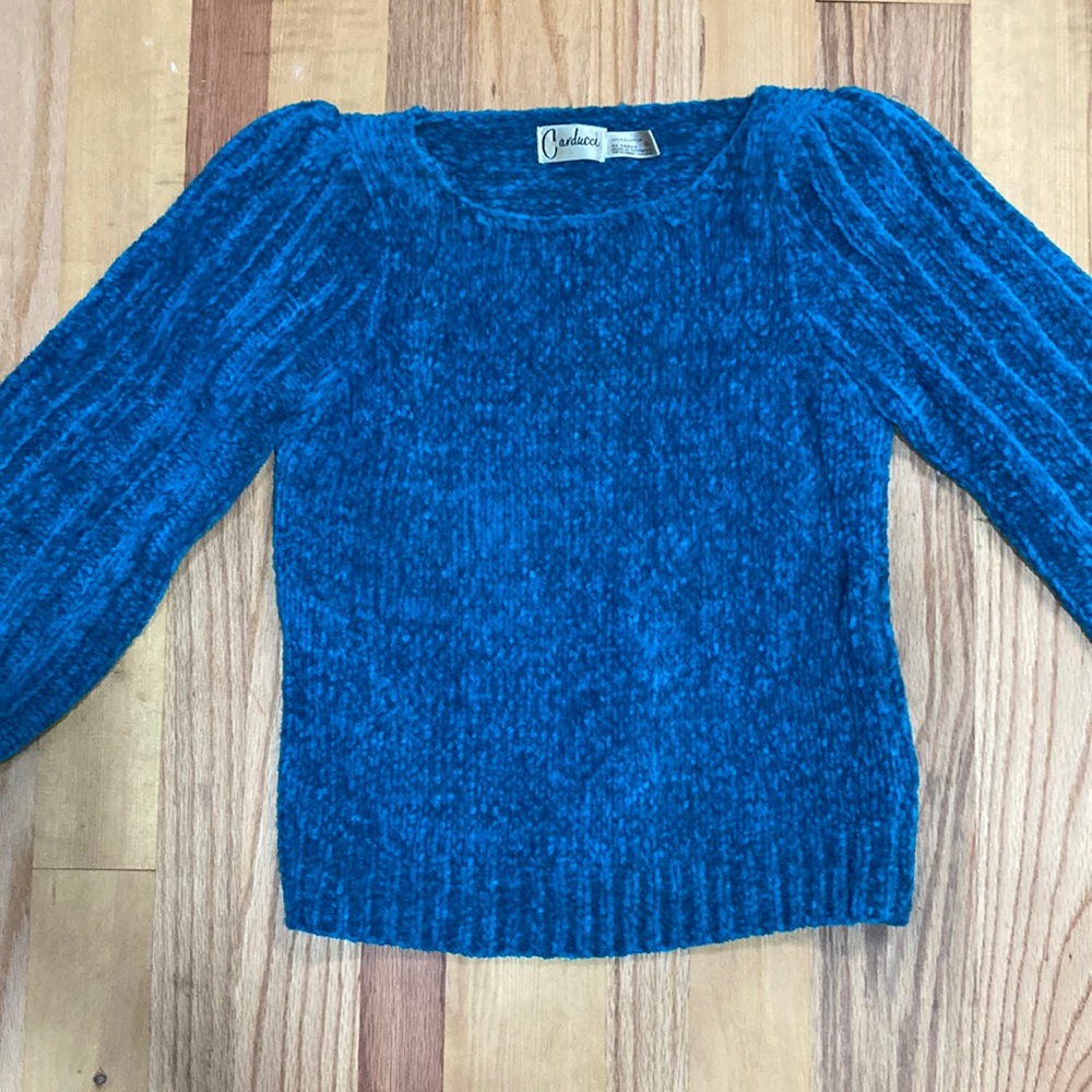 Vintage Carducci Teal Scoop Neck Sweater 100% Acrylic. Size S.  Excellent Shape.